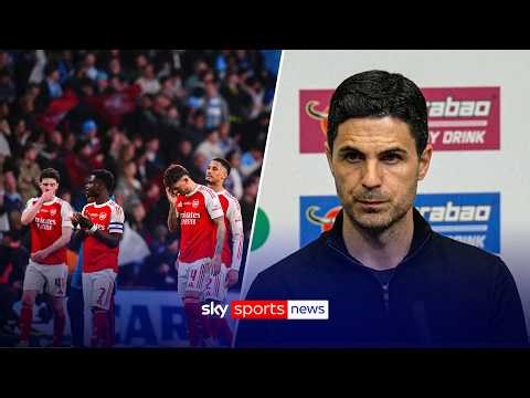 Mikel Arteta reacts as Arsenal lose Carabao Cup final to Manchester City