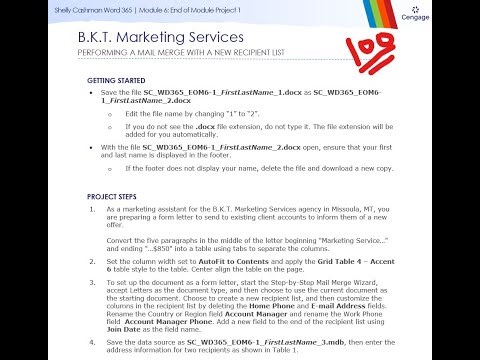 Shelly Cashman Word 365 | Module 6: End of Module Project 1