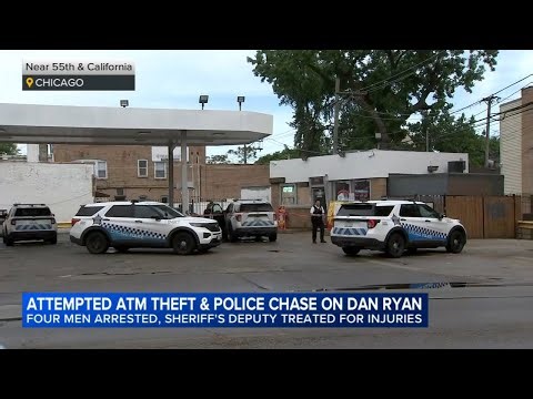 Suspect tries to steal ATM in Chicago, hits deputy with own squad car, leading to I-94 police chase