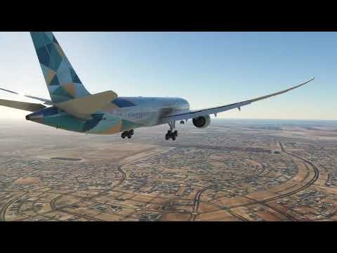Etihad 787-10 lands at Abu Dhabi Airport