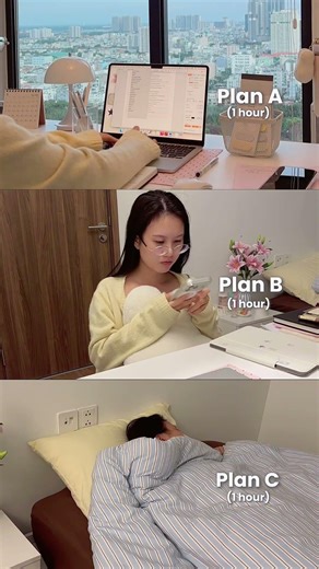 What’s your 1-hour study plan? A, B, or C? 📚✨