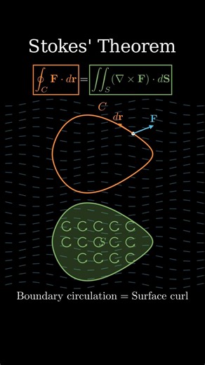 The most beautiful formula in calculus.#calculus #math #stokestheorem #vectorcalculus #manim