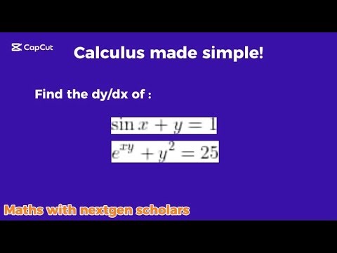 Implicit Differentiation | Finding dy/dx When y = f(x)