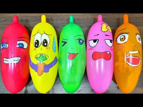 Balloon Characters Slime Mixing | Clear, Glossy & Clay ASMR #197