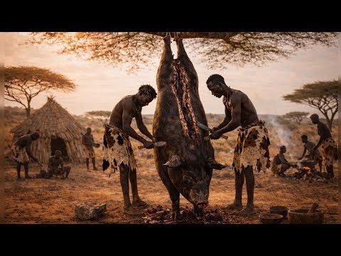 Hadzabe Tribe Wild Pig Hunting Documentary | Ancient African Hunter-Gatherer Survival