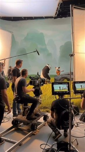 Animation Studio Footage: Master-Student Training Scene with Practical Animatronic Characters