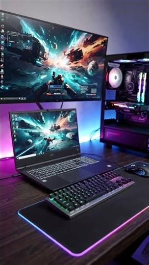 RGB setup gaming PC and laptop