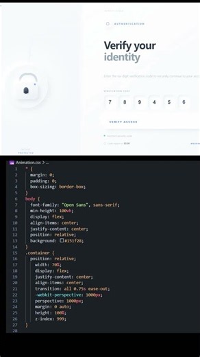 🔥 Animated OTP Verification UI Using HTML & CSS | # #htmlcssjavascriptproject #frontend #js #css3