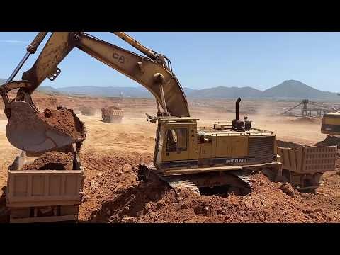 Three Caterpillar Excavators | Double Bench Mining in Full Production