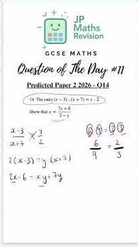 This GCSE Algebra Question is HARD 👀 (Ratio + Changing Subject) #gcsemaths #gcse2026 #edexcelmaths
