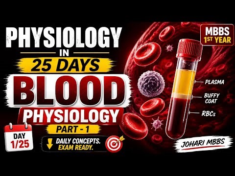 Blood Physiology Part - 1 || Physiology in 25 Days || Day -1/25 || MBBS 1st Year || Johari MBBS ||