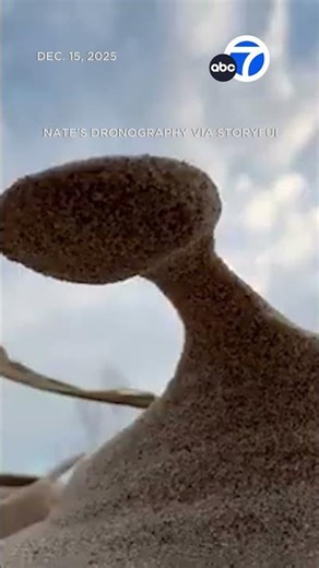 Sand freezes in gravity-defying shapes