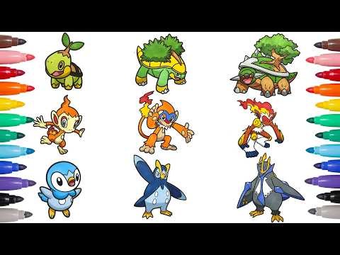 GEN 4 Starters Complete Evolution Line | Turtwig, Chimchar & Piplup