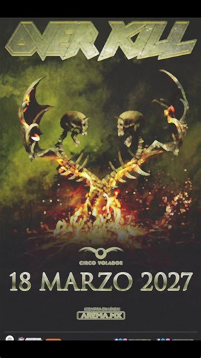 Apenas revivimos de Slayer y el tío @Eyescream Productions nos regala la sorpresa del día!!!! OVERKILL!!! El patriarca del #trashmetal vuelve a México el próximo 18 de Marzo al @CIRCO VOLADOR Boletos en Arema Tickets #overkill #trash #concierto #ciudaddemexico