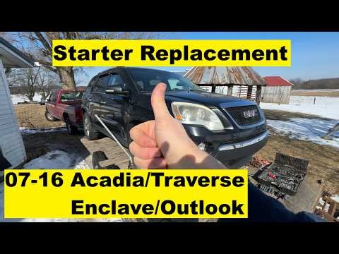 Starter Replacement GMC Acadia Chevy Traverse 07 08 09 10 11 12 13 14 15 16 2012 2013 2014 2015 2016