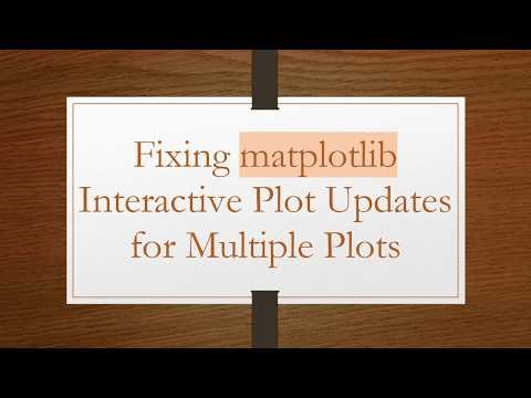 Fixing matplotlib Interactive Plot Updates for Multiple Plots