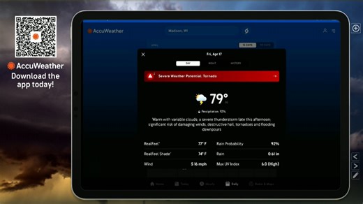 Stay ahead of severe weather with the free AccuWeather app