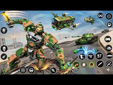 Army Tank Bus Car Jet Transformation Robot Game 2026 | Military Tank Robot Fight - Android Gameplay