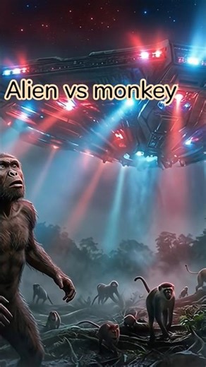 Alien vs monkey fight #ancientworld