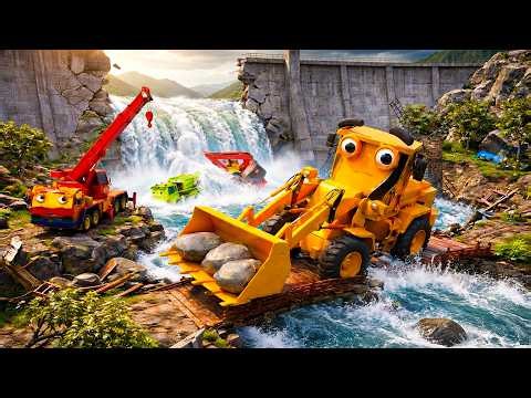 Oh No! Heavy Rain Breaks the Dam 😱 Front Loader, Excavator & Cement Truck in Danger 🚧