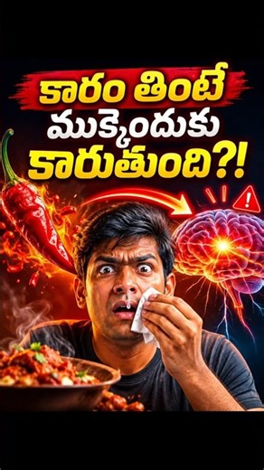 🔥🌶️ కారం తింటే ముక్కేందుకు కారుతుంది?! అసలు కారణం ఇదే!🤯#shorts #viral