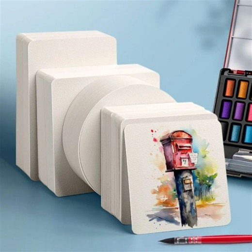 WFGV88 50Sheets/Set Square/Round/Rectangle Watercolor Paper Professional Blank Watercolor Cardboard Thickened Sketchbook Watercolor Painting | Lazada Philippines