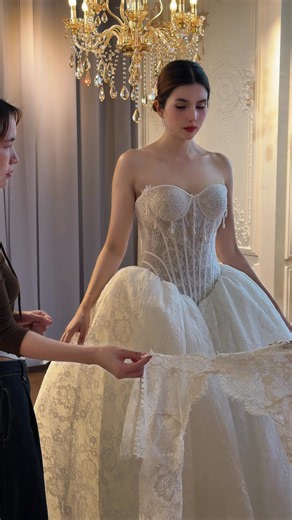 Vintage lace ball gown wedding dress inspiration