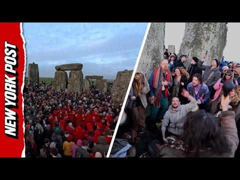 Thousands Celebrate as the Sun Rises on Winter Solstice at Stonehenge