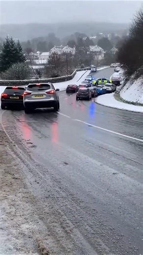 Cars Slide Uncontrollably Down Icy Hill! 😱❄️| AI Video 2026