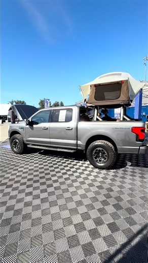 Ford F-150 Lighthing Electric Pickup Truck Walkaround | Camping Setup | Complete Camping Gear