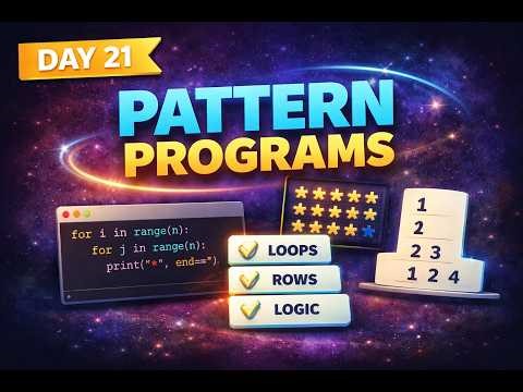 Day 21: Python Pattern Programs 🔥 Stop Memorizing, Start Thinking!