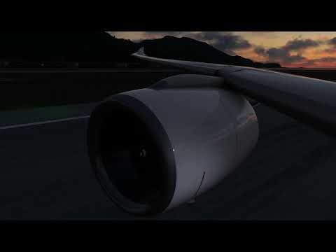 Take Off Hong Kong Airbus A330 [Engine View]
