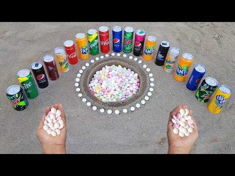 Experiment: Underground! Coca Cola of Fanta VS Mentos and Pepsi, Sprite, Mirinda vs Popular Sodas