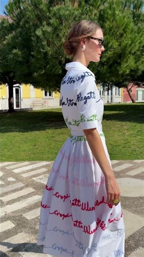 British Summer Embroidered Shirt Dress | Luxury White Dress for Wimbledon, Henley & Events