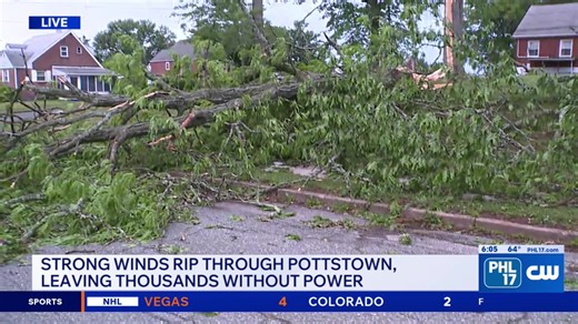 Strong winds rip through Montgomery County, leaving thousands without Power I PHL17 Morning News