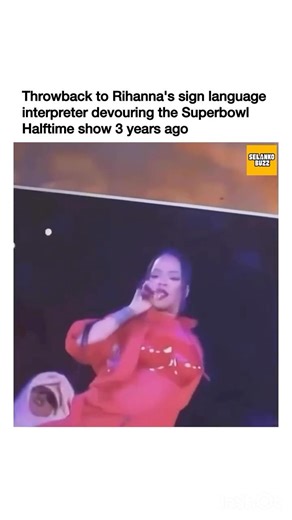 Throwback to Rihanna's Sign Language Interpreter Devouring the Super Bowl Halftime Show 🔥🙌 #shorts