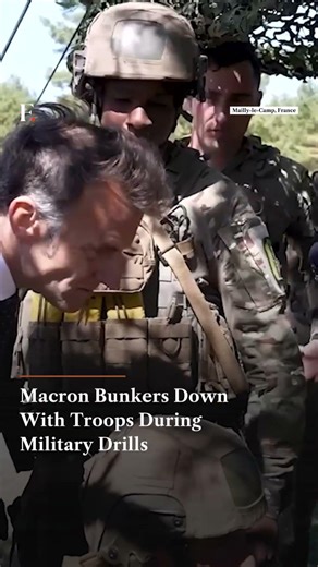 Macron Bunkers Down With Troops During Military Drills