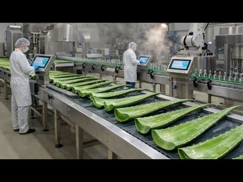 Inside the Factory Process : How Fresh Aloe Vera Juice Is Produced Step by Step