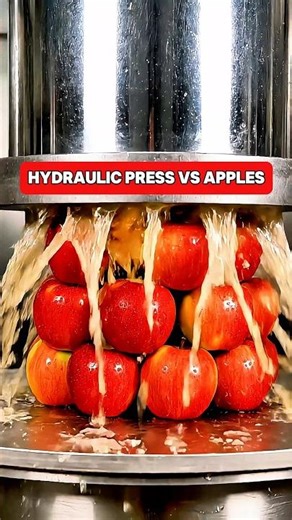 Hydraulic Press vs Stacked Apples 🍎 Insane Juice Explosion!