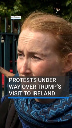 Protests under way over Trump’s visit to Ireland #RTÉNews #ireland #donaldtrump