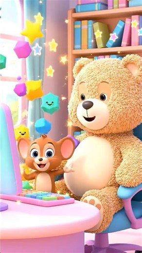 Bear and Jerry Using Computer 🐻🐭💻 Cute Learning Fun! #youtubeshorts #kidsfantasyadventure #kids