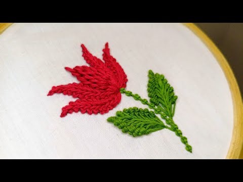 What will you name this flower?? Beautiful hand embroidered flower..