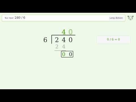 Long Division Problem 240/6: Step-by-Step Video Solution