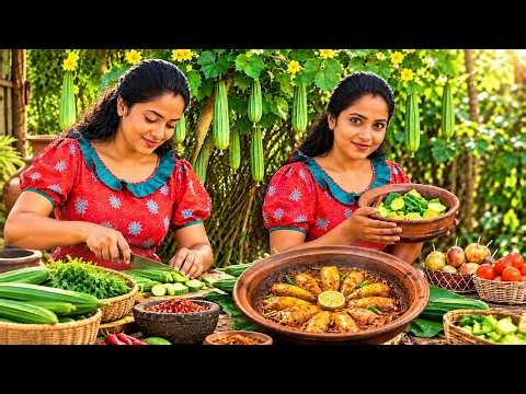 How We Make Spicy Squid & Luffa Curry In Our Village Kitchen | Traditional Recipes ASMR
