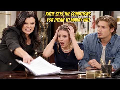 Katie set a condition for Dylan to marry Will: he must win Zende over to the Logan side B&B Spoilers