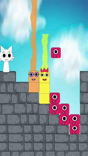 Sprunki OC Numberblocks | Coloring Crossing Rainbow Challenge | Help White