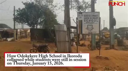 Section of Odokekere Junior High School Building Collapses in Lagos Tension erupted in the early hours of Thursday, January 15, 2025, after a section of a building at Odokekere Junior High School, located around Soso Bus Stop, Odokekere, collapsed. Reports said over 400 students were inside the building at the time of the incident, but no lives were lost. The debris was cleared shortly after the collapse. JSS 1 pupils were reportedly asked not to resume school the following day, while academic a