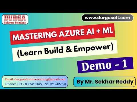 Mastering AZURE AI + ML tutorials || Demo - 1 || by Mr. Sekhar Reddy On 01-04-2026 @10PM (IST)
