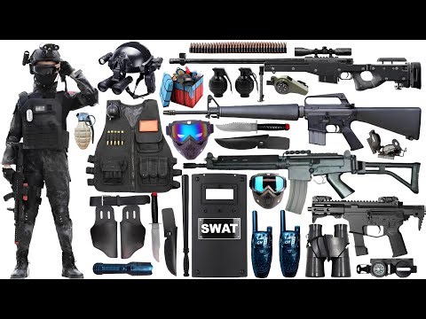 Special Forces military toy gun set unboxing,AK47 assault rifle,carbine,sniper rifle,tactical helmet