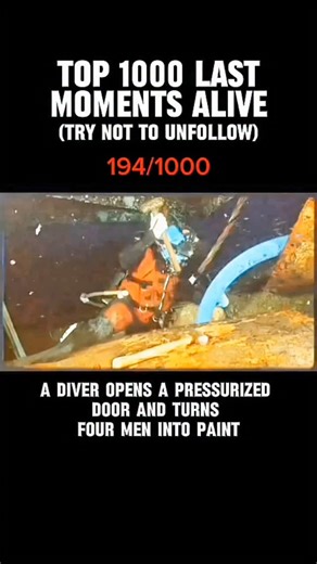 lastmomentsalive on Instagram: "On November 5, 1983, a catastrophic accident occurred aboard the semi-submersible drilling rig Byford Dolphin in the North Sea. Four divers were in a decompression chamber system, resting at a pressure of 9 atmospheres (roughly 130 PSI) to simulate deep-sea conditions. The tragedy struck when a dive tender accidentally released the clamp connecting the diving bell to the chamber before it was fully sealed. This caused an explosive decompression, where the pressure